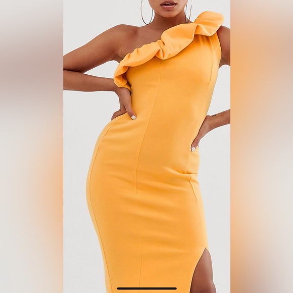 Asos Design one shoulder midi bodycon dress - Picture 3 of 4